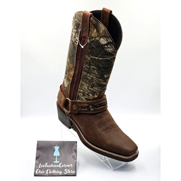 NWOB Laredo Men's Western Boots Gadsden Camo Harness Sq Toe Mossy Oak Sz 7 2472 - Picture 11 of 15